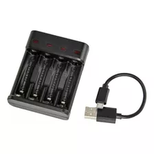 Cargador Pilas Recargables Aa Aaa Carga Usb Led 4 Tomas