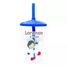 15 Copos Twister 400ml Personalizado Lembrancinha Astronauta