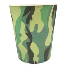 10 Vasos De Papel De 250ml Para Fiesta Con Tematica Militar 