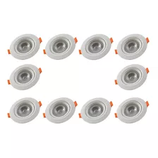 Empotrado Spot Led 7w Luz Blanca Fría O Calida Pqte 10 Pzs Color Blanco