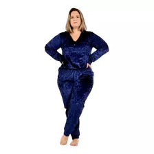 Pijama Feminino Plus Size De Frio Veludo Tamanho Especial