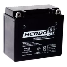 Bateria Herbo Motos 12n7-3b C/ Bidon Original 