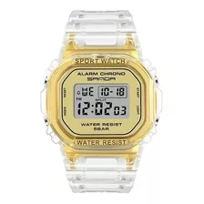 Reloj De Dama Digital Sanda Transparente Excelente Calidad!!