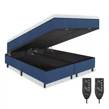 Colchão Magnético Queen 1,58x1,98 Hr Premium Massageador 2 Controles Energia Bio Quântica Infra Vermelho + Cama Box Bau