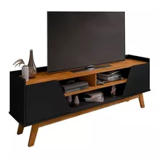 Rack Tv 65 Turim Negro Natural