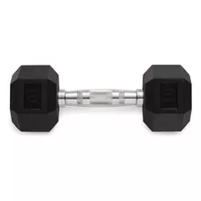 Weider Mancuerna Hexagonal De Goma De 10 Libras, Color Negro