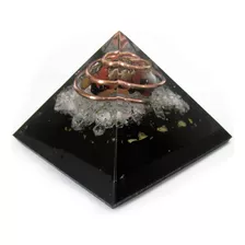 Orgonite Pirâmide Contra Inveja Sal Grosso Pó Turmalina 4cm