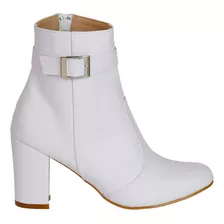 Botin Rojo Intenso Mujer Blanco Tipo Napa 4330