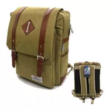 Mochila Urbana Aconcagua 702 Color Beige Diseño Liso