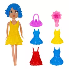 Boneca Abbie Fashionista Cabelo Plástico Guarda Roupas