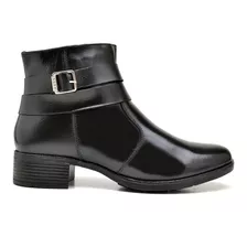 Bota Feminina Montaria Cano Curto Casual Couro Legítimo 