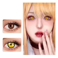 Lentes Pupilentes Halloween Cosplay Comic Anime Amarillo