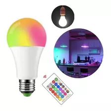 Lampara Foco Led Rgb 9w E27 220v Control Remoto 16 Colores