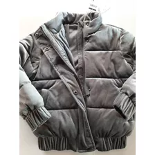 Campera De Invierno. Niña Talle 6. Plateada/ Gris Metal.