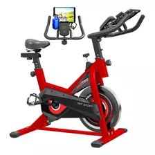 Bicicleta Spinning Estática Ajustable Con Monitor Blue Sport