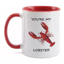 Caneca Alça Vermelha You're My Lobster Namorados Friends Sér