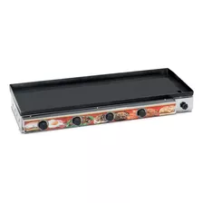 Chapa De Lanche Industrial A Gás 120x45 Cristal Aço Inox 