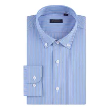 Camisa Social Masculina Listrada Vertical Para Férias, Casua