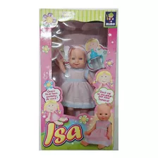 Brinquedo Boneca Baby Isa Com Mamadeira Da Mimo 30cm