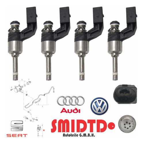 4 Inyectores De Gasolina Audi A1 1.4 Tfsi 2013-2017 Foto 3