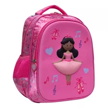 Mochila Infantil Bailarina Escolar Menina Tamanho P Rosa