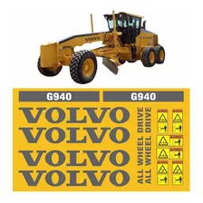 Adesivos Completo Motoniveladora Compatível Com Volvo G940