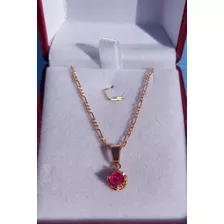 Cadena Cartier Con Colgante Chatón Con Rubí 60 Cm Oro 18k