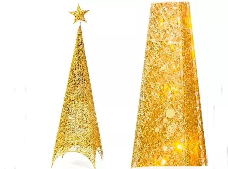Árbol De Navidad Forma De Pirámide Armable Con Luces 180cm