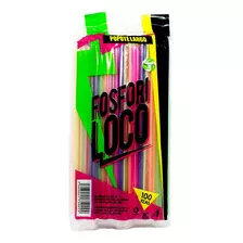 Popotes Biodegradable Largo Color Neon 100piezas