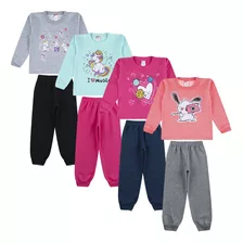 Kit 4 Conjuntos Infantil Menina Inverno