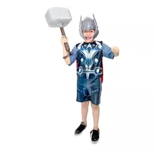 Fantasia Thor Infantil Guerra Infinita Com Martelo E Mascara