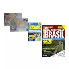 Kit Mapa Estradas 2023 Formato Dobravel + Guia Rodoviario Brasil 2021 Formato Livro