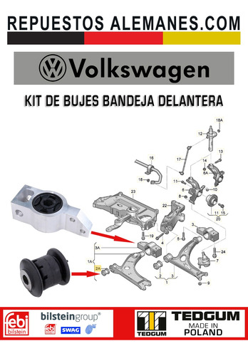 Bujes Bandeja Delantera Volkswagen Cc Passat Sharan Tiguan Foto 4