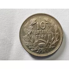 Moneda Chile 10 Centavos 1941 Unc (x1100-x1001