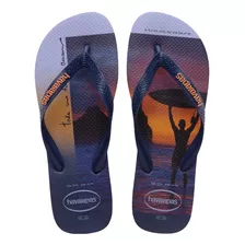 Ojotas Havaianas Hombre Hype Orange Estampada Originales