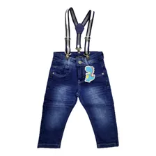 Calça Jeans Infantil Masculina Com Suspensório