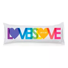 Travesseiro Corpo Xuxão 1,35x0,48 +fronha Estampada Cor Love Is Love