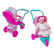 Brinquedo Carrinho De Bebê Para Boneca Baby Ninos Rosa 