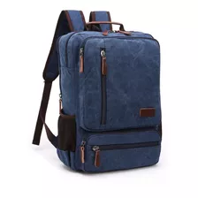 Mochila De Lona Executiva Para Notebook Resistente Viagem Cor Azul Desenho Do Tecido Liso