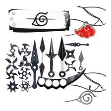 Bandana Naruto Renegado + Kit Colar + 7 Kunais 10 Shurikens