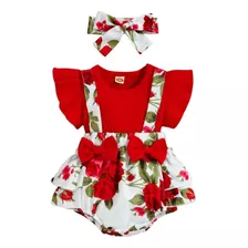 Conjunto De Bebe Niña Ropa De Bebe Niña Floral Rojo