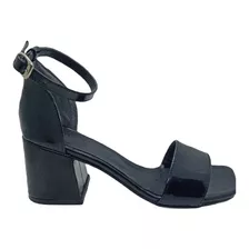 Zapatos Fiesta Elegante Taco Alto Sandalias Mujer Charol