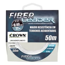 Linha Líder Fiber Leader Fluorcarbono 0,47mm 50m Crown Cor Branco