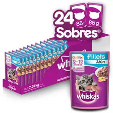 Whiskas Alimento Húmedo Para Gatitos Atún 24 Sobres 85gr