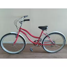 Bicicleta De Paseo Paragon Roja Aro 26, En Perfecto Estado