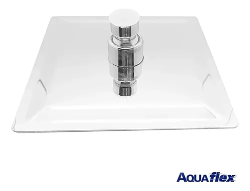 Flor De Ducha Cromada Metalica Cuadrada 15cm 7090c Aquaflex Cromado