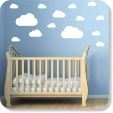 18 Nuvens Adesivo Parede Quarto Nuvens Infantil Bebe Papel Cor Brancas