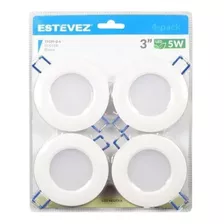 Luminario Para Empotrar De 3 Ecoled 5w 4-pack Color Blanco