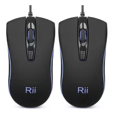 Mouse Rii Con Cable/negro 2 Und