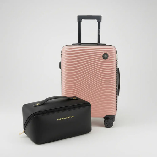 Valija Carry On Amayra Rose Candado + Neceser Portacosmetico